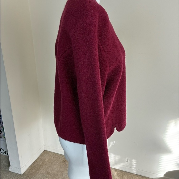 Vintage Orvis Womens Burgundy Cardigan/Jacket Button Up 100% Wool Size 10 - Picture 4 of 15